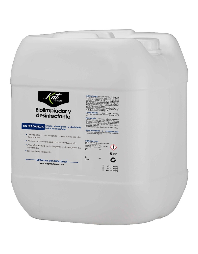 DESINFECTANTE DE SUPERFICIE CUATERNARIO/ALCOHOL X 5 GLN REF: KE21L203S  "PRECIO HASTA AGOTAR EXISTENCIAS"