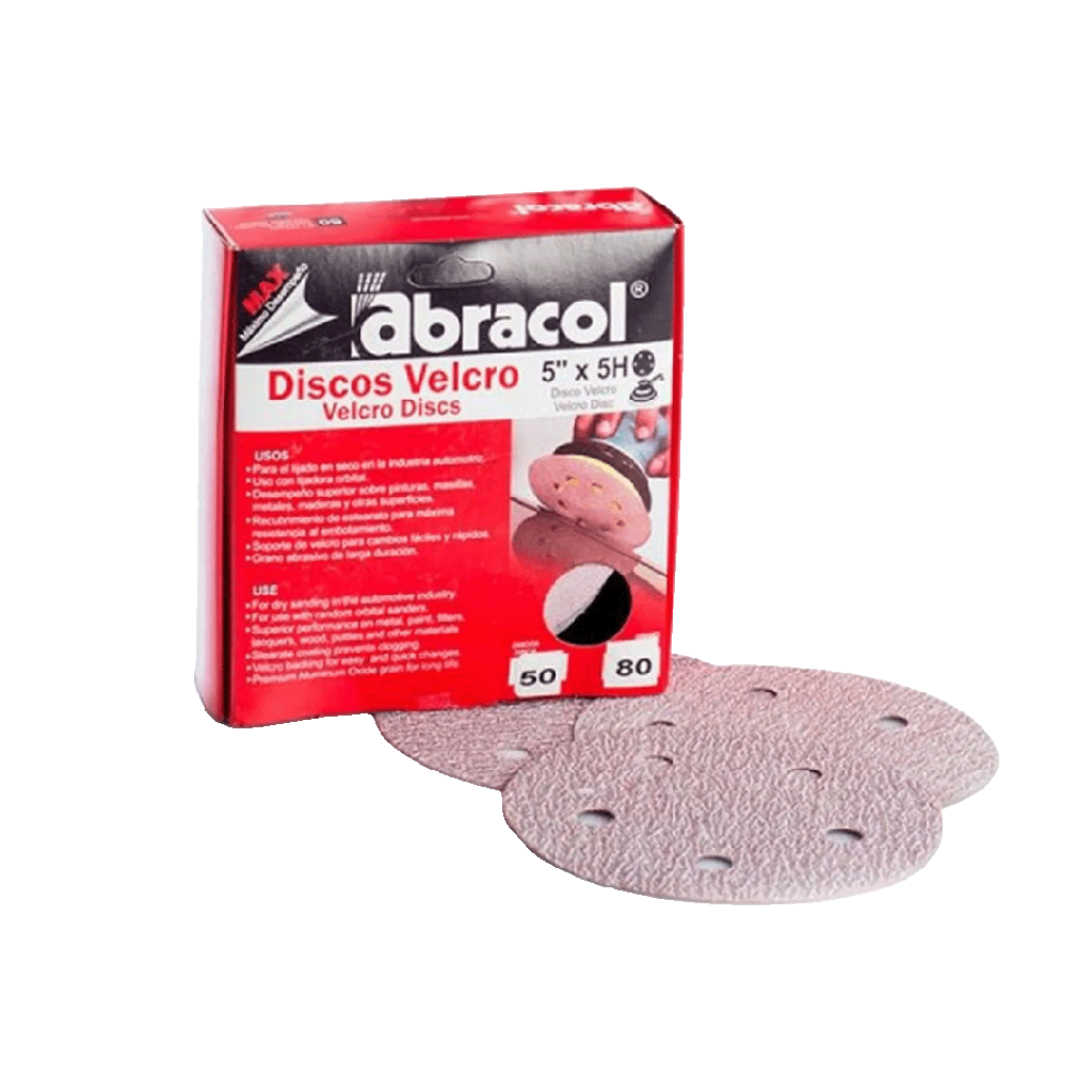 DISCO VELCRO ROJO ABRACOL #120 5" x5H REF: 8104