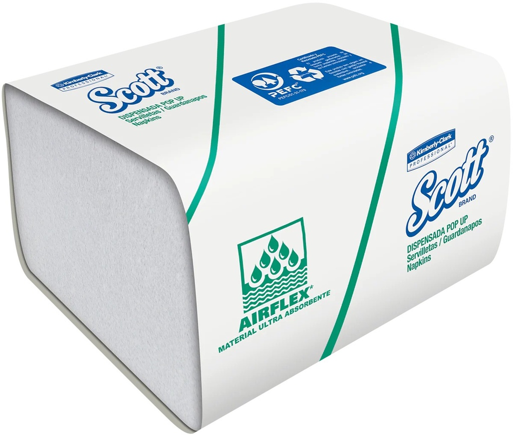 SERVILLETA SCOTT BASIC BLANCA POP X 120 UND (CAJA X 30 PAQUETES) (24.2CM x 10CM) REF: 30209601