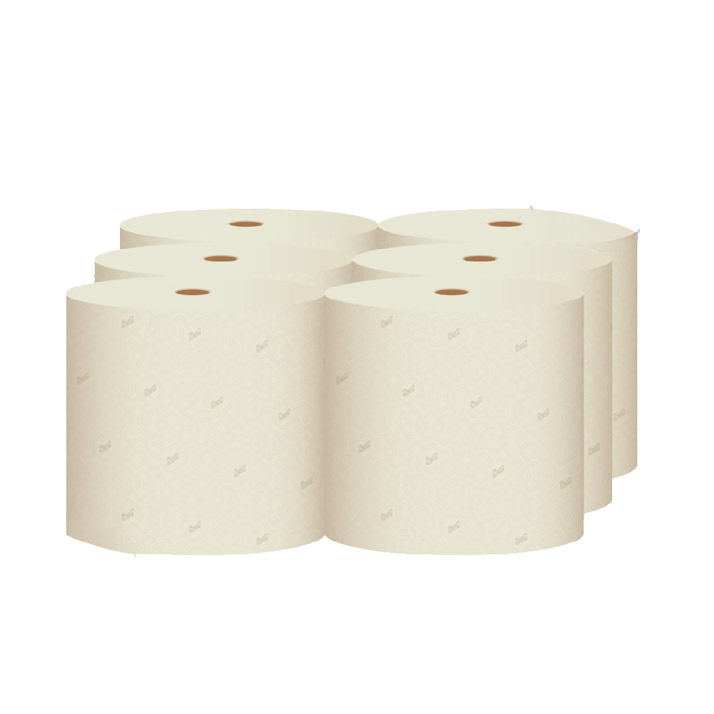 TOALLA DE MANOS SCOTT ESSENTIAL HOJA SENCILLA NATURAL ROLLO X 250MTS (CAJA X 6 ROLLOS) REF: 30210799/30240064