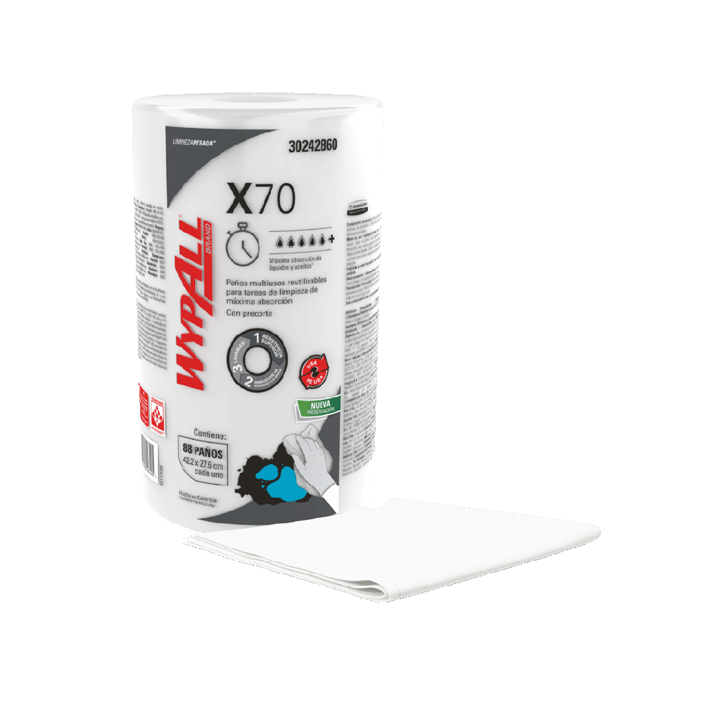 WYPALL X-70 PLUS ROLLO X 88 HOJAS (41.5CM X 28CM) REF: 30214572 / 30242846