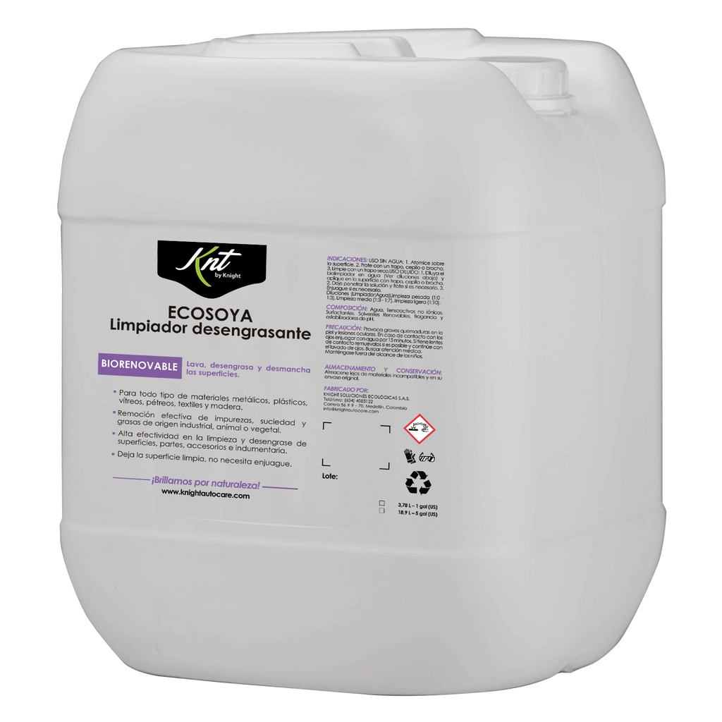LIMPIADOR Y DESENGRASANTE ECOSOYA 18.9 LT / 5 GAL REF : KE12L203Z "C.E"