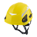 CASCO ANDES S/V AMARILLOFLUO + ARNES TEXTIL CREMALLERA + BARBUQUEJO DE 4 PUNTOS SIN MENTONERA REF 904854