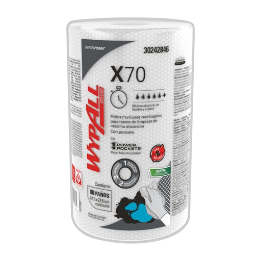 [152040030] WYPALL X-70 PLUS ROLLO X 88 HOJAS (41.5CM X 28CM) REF: 30214572 / 30242846