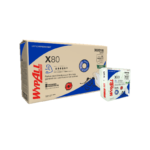[152040090] WYPALL X-80 PLUS PRE-DOBLADO VERDE X 30 PAÑOS (35.5CM X 33.5CM) REF: 30218902/30228281 / 30243106