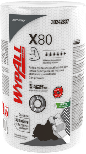 [152060015] WYPALL X-80 PLUS ROLLO X 80 PAÑOS (41.5CM X 28CM) REF: 30214696 / 30242837
